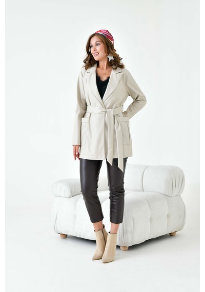 Ftz Kadın Deri Ceket Beige 30917-beige Bej