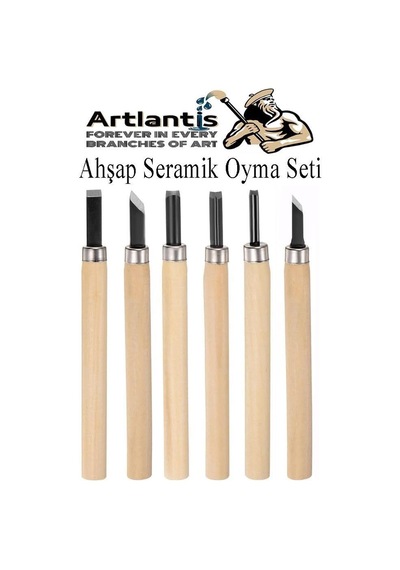 Ahşap Seramik Oyma Seti 6 Lı 1 Paket İskarpela Seti Paslanmaz Çelik Bıçaklı Ağaç Oyma Heykel Hobi Kretuar Grav