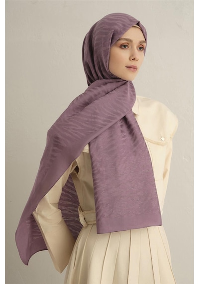 Armine Pamora Zebra Desen Şal 1 42 Mor