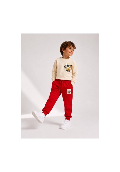 Toikids Erkek Çocuk Baskılı Sweatshırt Eşofman Takımı Kırmızı