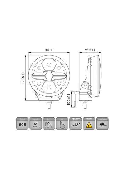 Hella Off-road Valuefit Blade Led Uzun Far Krom 22w 7" Beyaz Isik 1fj357198-001