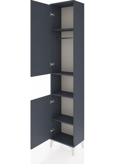 Arges Dolap 4 Raflı 2 Kapaklı Tek Askılı 44x30x221 Antrasit-a... Antrasit