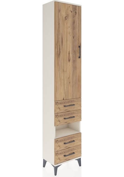 Arges Dolap 3 Raflı 4 Çekmeceli Tek Askılı 44x30x221 Aytaşı-çam Aytaşı