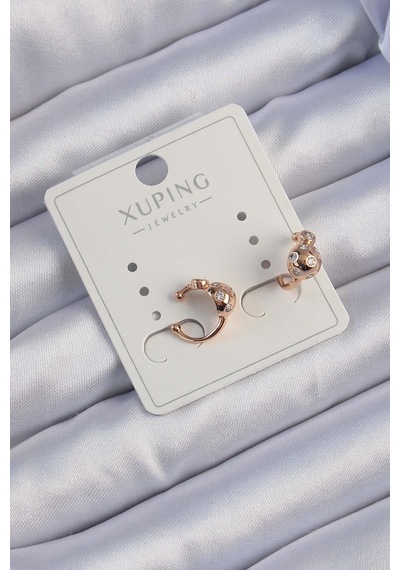 Xuping Rose Renk Zirkon Taşlı Bombeli Topçuk Earcuff Küpe - Ebj240913w28069 Diğer
