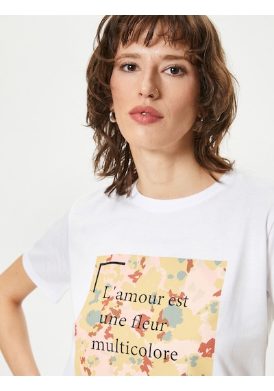 Koton Slogan Baskılı Tişört Kısa Kollu Bisiklet Yaka Pamuklu Beyaz 4sak50076ek Beyaz Koton Slogan Baskılı Tişört Kısa Kollu Bisiklet Yaka Pamuklu Beyaz 4sak50076ek Beyaz