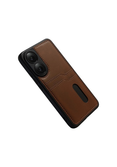Oppo A38 Sara Kartvizitli Deri Kılıf - Taba 0.2M-Çok Renkli