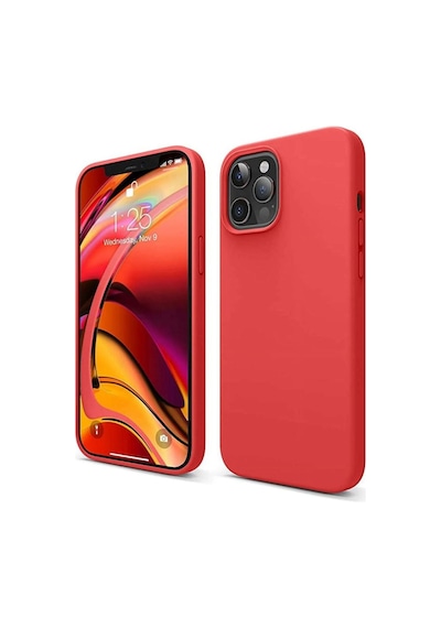 Apple Uyumlu iPhone 12 Pro Max  Silikon Kılıf - Pastel Renk Tonu Esnek Tam Koruma Kapak - Kırmızı