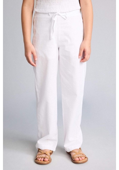 Defacto Barrel Fıt Poplin Beyaz Pantolon Kız Çocuk I0430a826hswt34 Beyaz-wt34