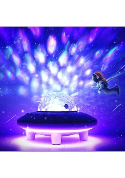 Techtic Ufo 3in1 Starry Galaxy Yıldız Gece Lambası Hoparlör Siyah