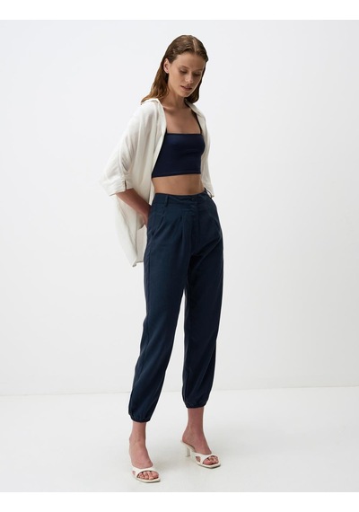 Jimmy Key Lacivert Dar Paça Normal Bel Kargo Cepli Gabardin Pantolon 4ww02210990494 Lacivert