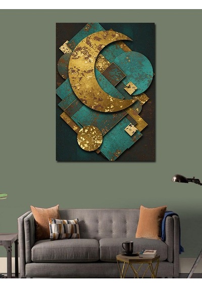 Kanvas Tablo Hilal Ve Yıldız Motifi 70cmx100cm