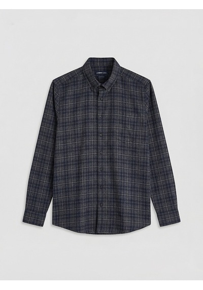Lcwaıkıkı Classic Siyah Regular Fit Yün Karışımlı Gabardin Erkek Ekose Gömlek