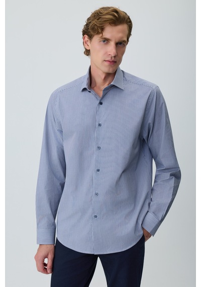 Morven Erkek Lacivert Pamuk Trend Dynamic Fit İtalyan Yaka Gömlek 26mc004040200 Lacivert