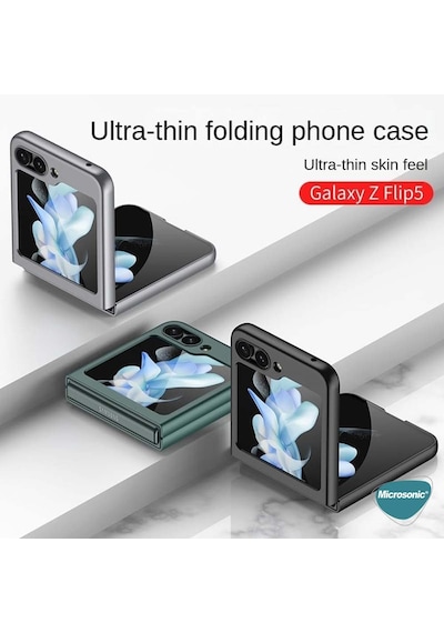 Microsonic Samsung Galaxy Uyumlu Z Flip 5 Kılıf Shape Hard Cover Siyah