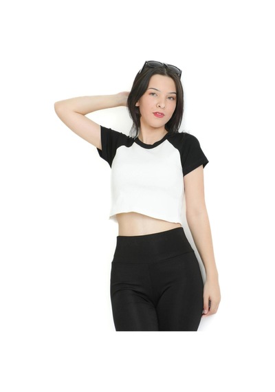 Tarzsokak Crop Yaka Patlı Reglan Kol Beyaz