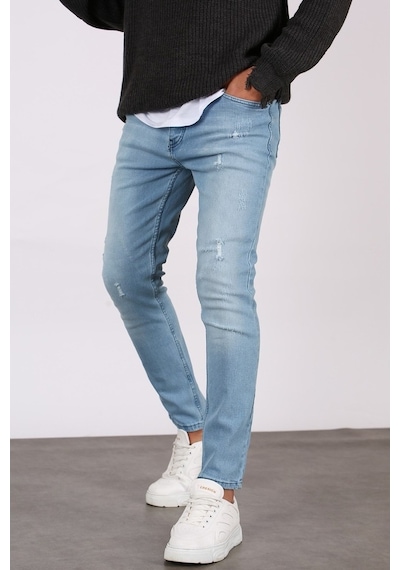 Madmext Skinny Fit Buz Mavisi Erkek Jean 5712 Buz Mavisi