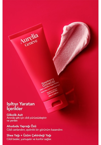 Raspberry Glowup Instant Lushglow Vegan Exfoliator Cildi Derinlemesine Arındıran & Işıltı Kazandıran Vegan Peeling 100 ML