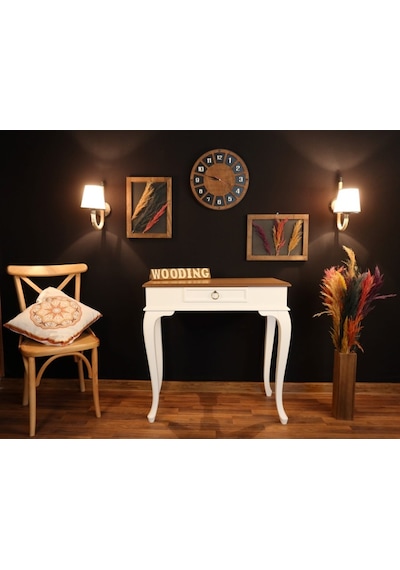 Wooding 80 Cm Çekmeceli Masif Beyaz Naturel Dresuar (548586178) Beyaz