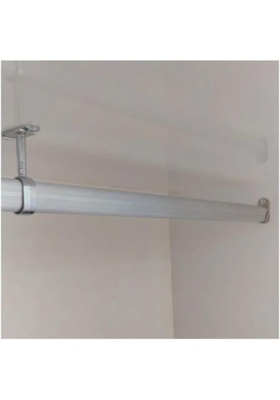 Fsm Oval 140Cm Alüminyum Dolap Içi Elbise Askı Borusu Aparatları Vidaları