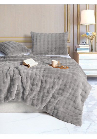 Merinos Dıamond 3 Parça Bubble Comforter Yorgan Seti 220x240 Gri Grı Gri
