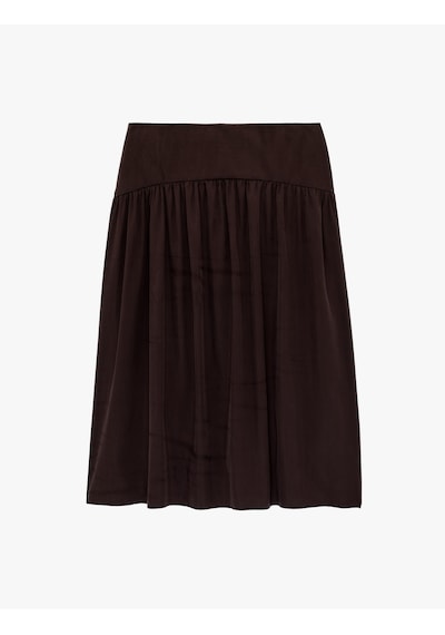 Koton Normal Bel Pilili Kloş Midi Etek Mürdüm 6sak70012ew Mor