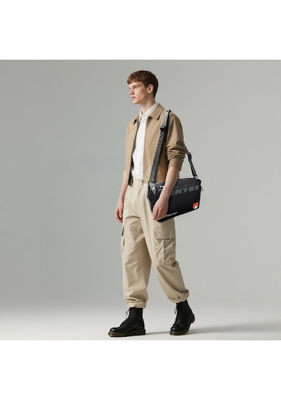 Lenyes Lb594 Innovator Crossbody Serisi Manyetik Tokalı 500d Su Geçirmez Kumaşlı Omuz Çantası Siyah