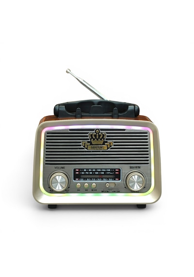 Rt-301m Nostalji Güneş Panelli Mini Radyo,fenerli Ledli Mini Bluetooth Radyo
