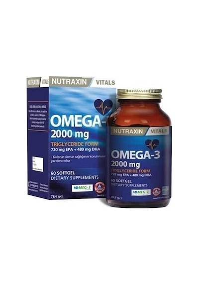 Nutraxin Omega 3 Balık Yağı 2000 Mg 60 Softgel