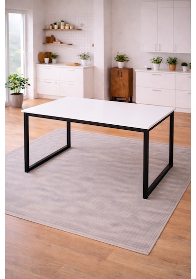 5'li Mutfak Masa Takımı, 4 Sandalye Ve 1 Masa, Yemek Odası, Bahçe Takımı, 4 Kişilik, Metal Ayaklı Masa: Beyaz/siyah- Sandalye: Siyah 5'li Mutfak Masa Takımı, 4 Sandalye Ve 1 Masa, Yemek Odası, Bahçe Takımı, 4 Kişilik, Metal Ayaklı Masa: Beyaz/siyah- Sandalye: Siyah