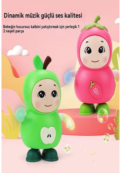 Işıklı Ve Müzikli Danseden Çilek Oyuncak 17 Cm, Minikler İçin Eğlencenin Adı