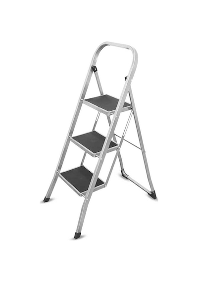 Sgs1133 Slimstep 3 Basamak Ev Tipi Geniş Basamaklı Metal Merdiven 150 Kg Taşıma Kapasiteli