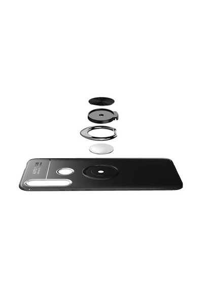 Huawei Y9 Prime 2019 Kılıf Zore Ravel Silikon Kapak Siyah-Mavi