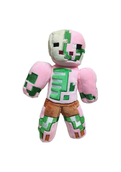 Minecraft Büyük Dev Zombi Robot Pembe İthal Premium Sevimli Karakter Oyuncak 35 Cm
