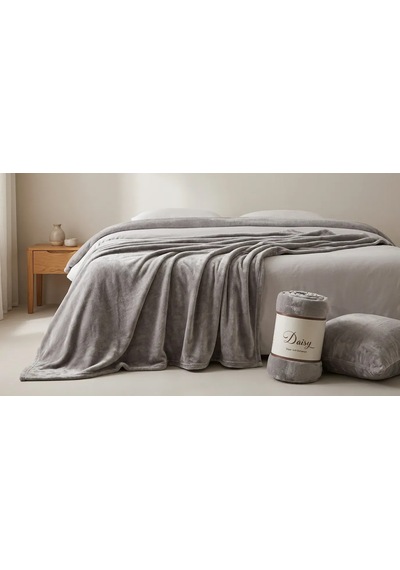 Daisy Super Soft Battaniye Çift Kişilik 200x220 Gri
