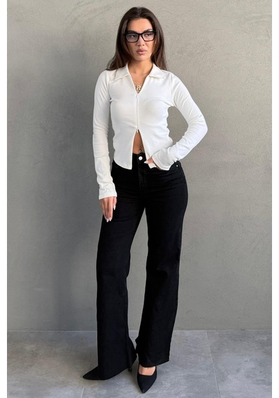 Siyah Push Up İspanyol Paça Kadın Jean Mg2653 siyah
