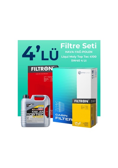 Filtron Renault Captur 0.9 Benzin Tce Filtre Bakım Seti Liqui Moly Motor Yağlı (2013-2019) 4 Lü -