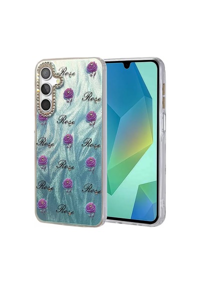 Newface Samsung Galaxy S23 Fe Kılıf Blade Aynalı Desenli Kapak - Desen 9 Mavi
