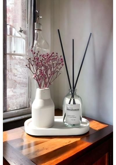 Dekoratif Iskandinav Tarz Kuru Çiçek Pampas Vazosu Fresh Soft Oda Kokusu Standlı Set