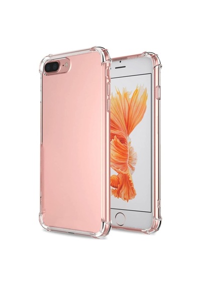 Kzy İletişim Apple İphone 8 Plus İle Uyumlu Kapak Kamera Bölümü Açık Airbag Antishock Köşe Korumalı Şeffaf Silikon Kılıf