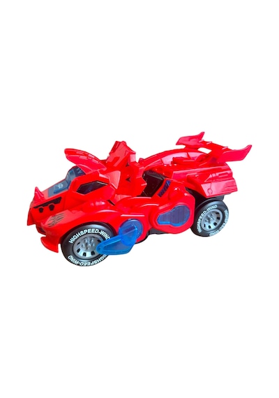 Trex Dinazor Figür Araba Sesli Işıklı Pilli Müzikli Transformers Robot Dinozor 20cm - Kırmızı Kırmızı
