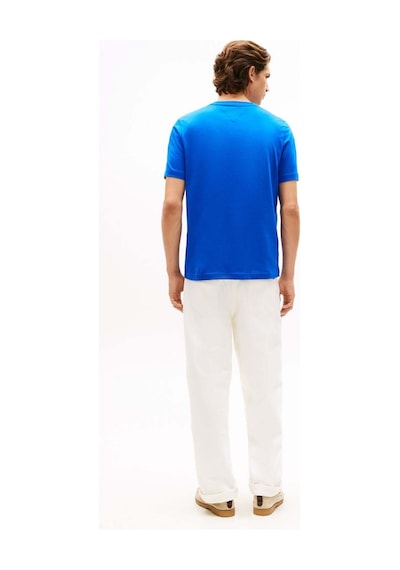 Tommy Hilfiger Brand Love Strıpe Tee - Logo Baskılı T-shırt Blue