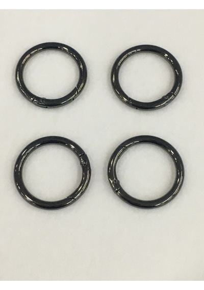 Karantuhafiye Çanta Halkası Yuvarlak Yaylı Klips 3 Cm 4 Lü Set Antrasit Antrasit
