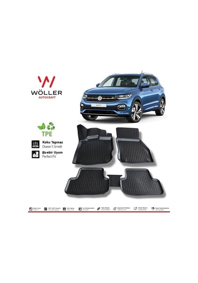 Vw T Cross Paspas 2022 2026 Arası Uyumlu 3d Havuzlu Paspas Açık Bej
