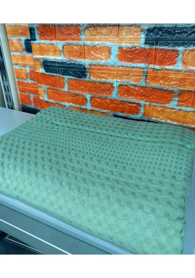 Şaheser %100 Pamuk Tek Kişilik Pike 160x220 Tek Pike -yeşil Yeşil