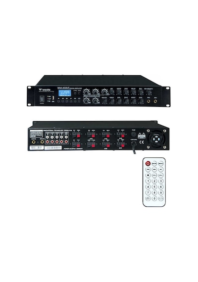 Westa Wm-450ut 450w 6 Bölge Kontrollü Profesyonel Mikser Anfi Bluetooth, Usb Ve Eko Destekli Hat Trafolu Güç Ünitesi