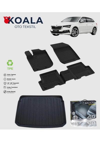 Skoda Scala Hatchback 2020 Ve Sonrası Sahler Paspas + Bagaj Havuz Seti