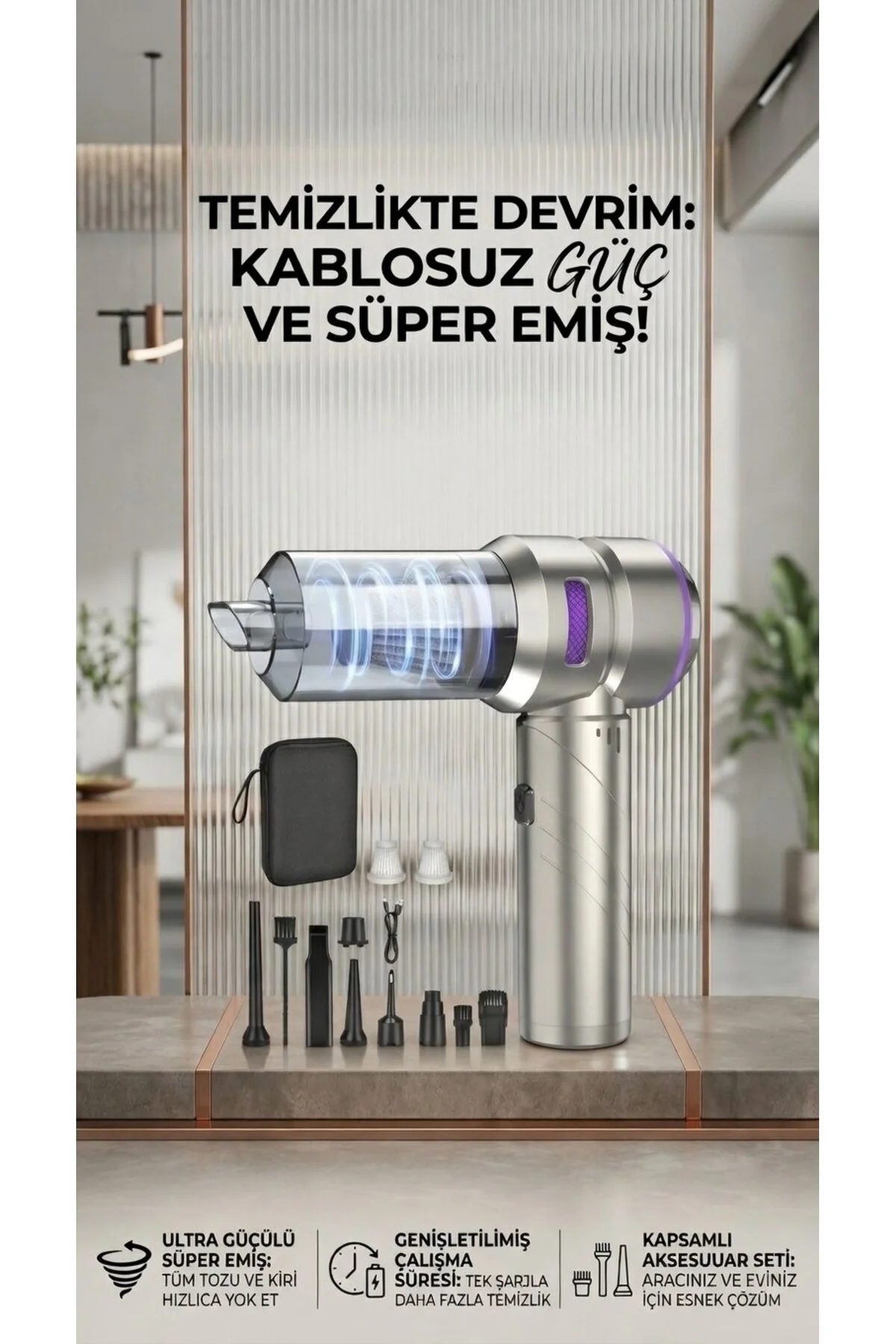 Cs67 Kablosuz Dijital Hava Kompresörü Ve Araç Süpürgesi 2 İn 1 6000mah 150 Psı 150bar