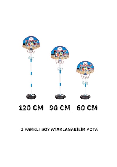 Ayaklı Oyuncak Basketbol Seti Çocuk Basketbol Potası Boy Ayarlanabilir 3 Farklı Boy Seçeneği