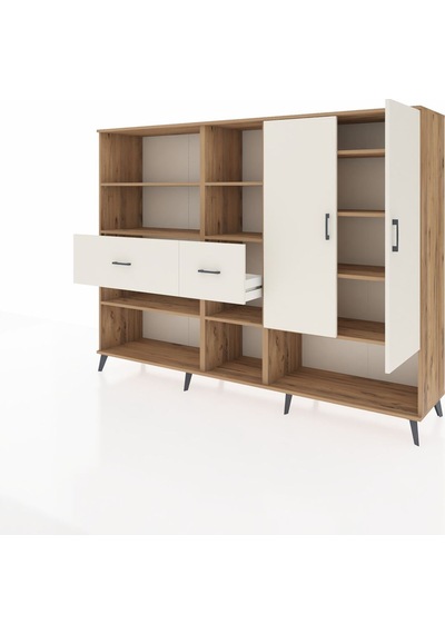 Hyperion Dolap 10 Raflı 2 Çekmeceli 2 Kapaklı 220x44x163 Çam-ayta Çam-aytaşı
