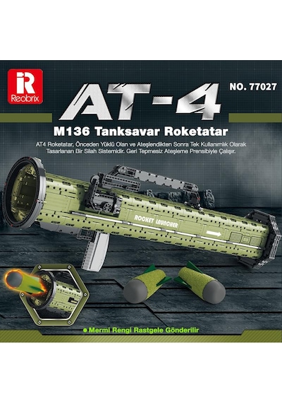 Reobrix 77027 At-4 M136 Antitank Grenade Launcher Yaratıcı Yapı Blok Seti Building Blocks 1748 Parça Reobrix 77027 At-4 M136 Antitank Grenade Launcher Yaratıcı Yapı Blok Seti Building Blocks 1748 Parça